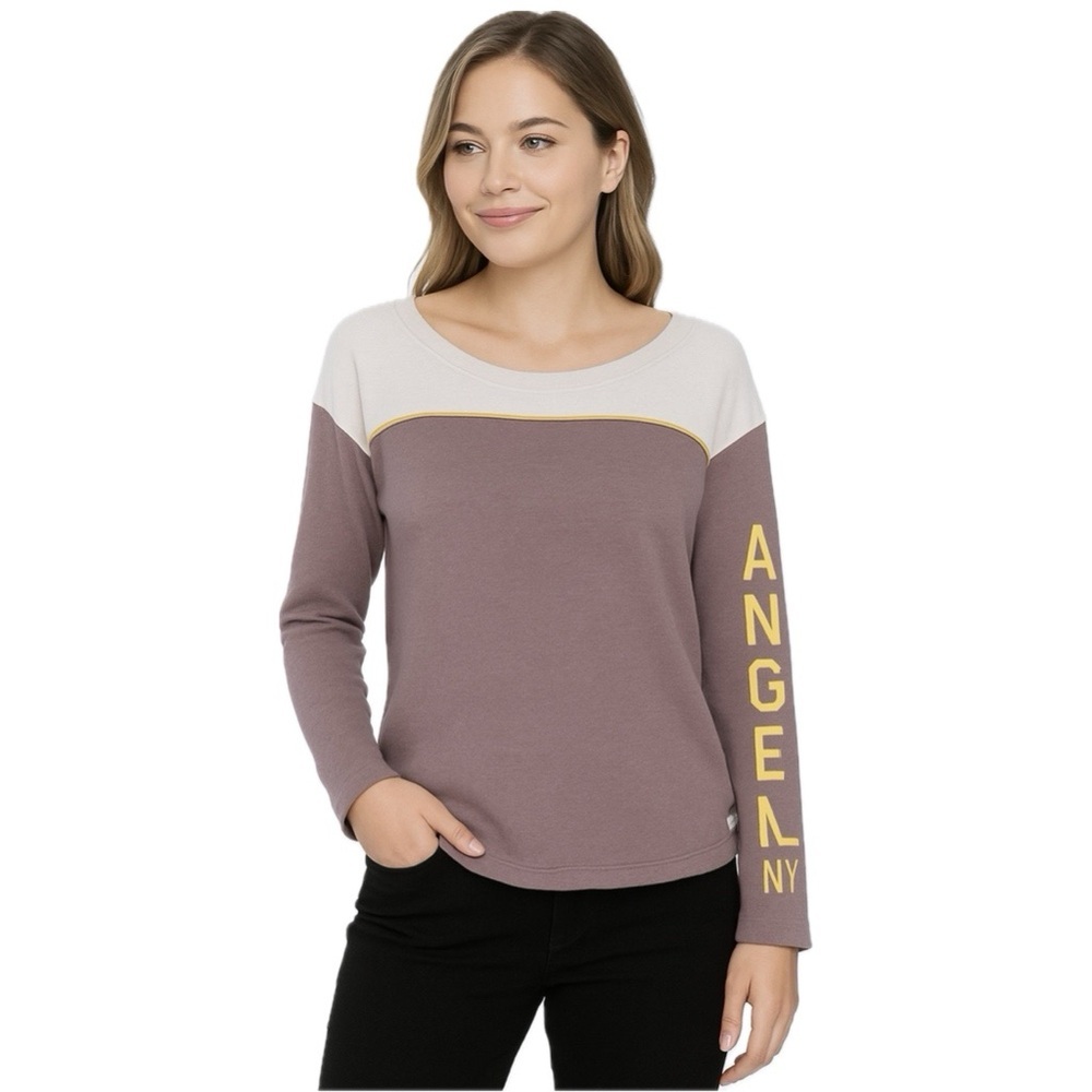 Victoria’s Secret Sweatshirt Angel NY 90s Y2K Wings Lavender Purple Yellow XS